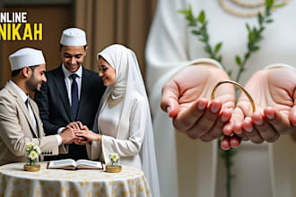 do online nikah, help people do online wedding as imam nikah