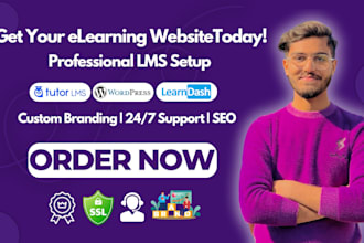 design elearning lms wordpress website using tutor lms or learndash