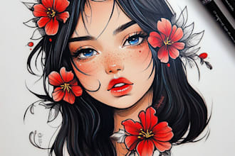 make custom tattoo anime into geometric design for you