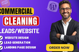 generate clean house janitorial office window commercial cleaning leads website
