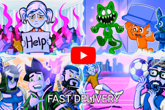 do draw amazing youtube cartoon thumbnail any style