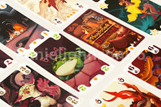design custom board game card game box rulebook characters components