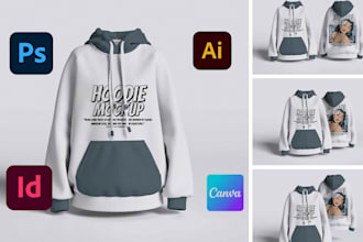 create a realistic hoodie mockups 3d apparel