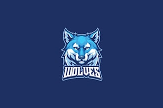 design wolf, animal, wild, mascot, modern, minimal, creative and fierce logo