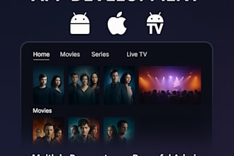 develop streaming app for android, ios, android TV and apple TV device