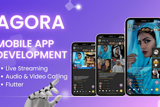 develop agora live streaming apps in flutter, android and ios