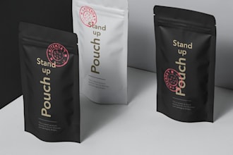 craft unique pouch and bottle labels with 3d mockups for market ready packaging