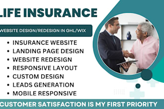 design life insurance website, insurance website using ghl and wix platform