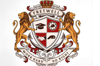 create unique modern heraldic family crest coat of arms logo