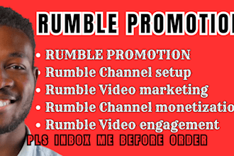 create rumble channel promotion, video marketing for your channel