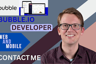 bubble io website mobile ios app developer mvp saas adalo web nocode xano expert