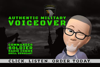 record an american military commanders or soldiers voiceover