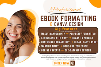 do ebook paperback formatting for KDP christian book editor design kindle fixing