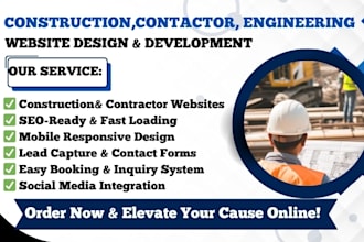 build construction website, contractor website, wordpress engineering website