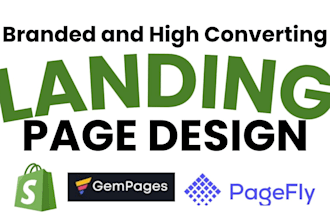 high converting shopify landing page or product page with pagefly and gempages