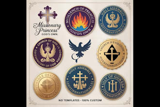 design a divine church seal logo, bishop crest, or prophetic emblem
