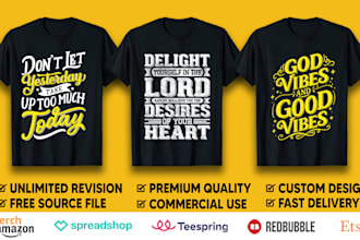 do custom typography t shirts and bulk tee designs for pod stores