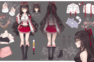 design male and female like 2d vtuber model live2d facerig,live stream avatar