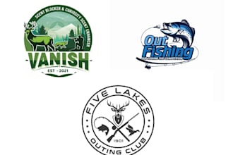 do outdoors, adventure, mountain hiking, hunting, fishing logo design