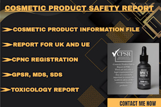 prepare eu cosmetic product safety report cpsr, sds, pif, and cpnp notification