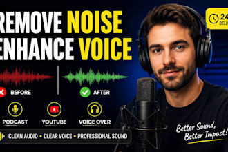 clean audio, remove noise, enhance voice for podcast or video