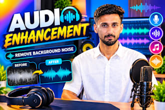 clean audio, remove background noise and enhance voice clarity