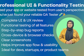 test your softwares UI and core functionality for bugs