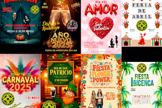 design professional and creative flyers for your events or themed parties