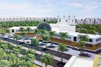 redesign 3d real estate, map site plan,bird eye view landscape design cgi render