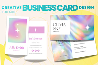 design a canva business card for artists and creatives