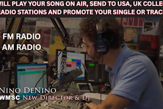 send your playlist, singles or track to USA, UK college radio stations, djs live