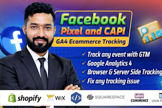 set up facebook pixel capi and ga4 ecommerce tracking