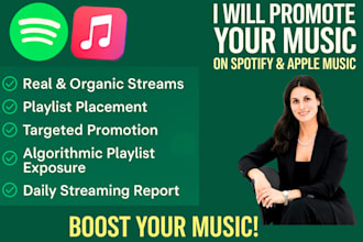 promote your music on spotify and apple music for organic streams and exposure