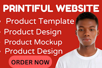 design shopify esty print on demand wix squarespace ecwid website with printiful