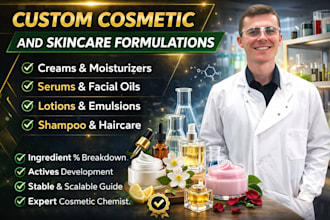 develop custom cosmetic and skincare product formulations