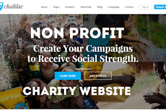 non profit website, ngo, donation, 501c3, charity website on wordpress wix
