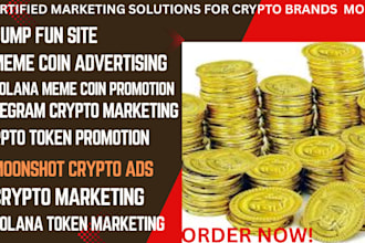 fast do telegram promotion crypto solana meme coin marketing moonshot pump fun