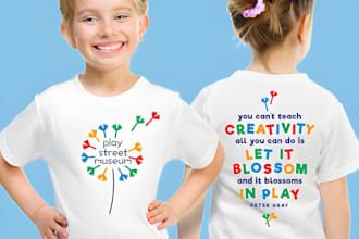 do custom typography tshirt design for your children, girl, boys sports and more