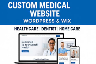 medical website, healthcare, dental website, home care website on wordpress wix