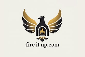 do luxury fireplace and fire products company logo design