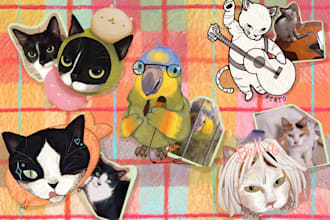 draw a custom pet portait in silly situations