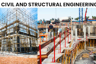 do civil engineering task structural calculation site plan 3d rendering analysis