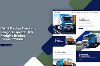 design logistics, trucking, cargo, dispatch, freight broker, transport website