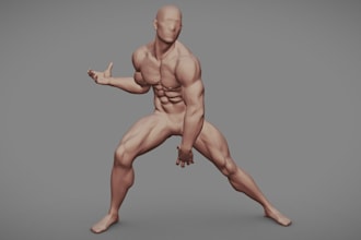 sculpt 3d poseable action figure, 3d statue, head bust,toy fig,3d miniature stl