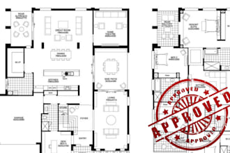 design 2d floor plan, foundation, framing and permit drawings for approval