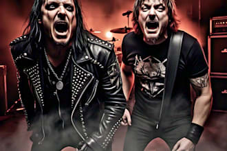 create you vocalr metal or black metal song and powerful