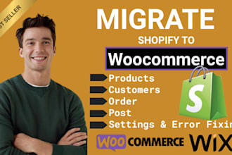 perfectly migrate shopify to woocommerce, store setup, and full data transfer