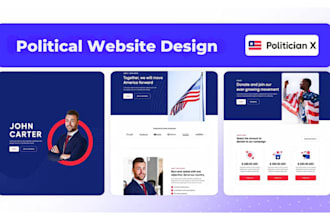 design political website for political party, election and political campaign