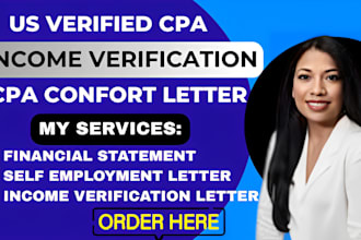 audit financial statement US CPA sign CPA letter income verification letter CPA