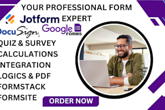 create jotform, typeform, google form, surveys,  paperform, or fillable docusign